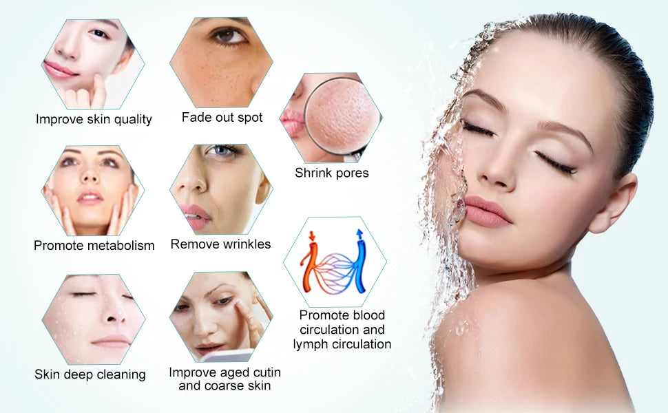 Máquina Microdermoabrasão Diamante Profissional - 65-68cmHg com 9 Pontas para Esfoliação Facial