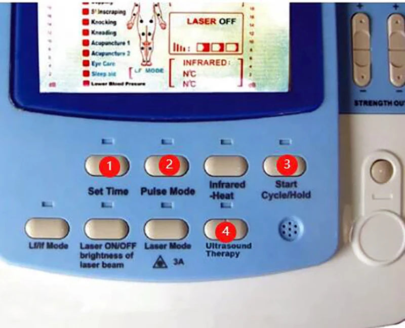 Máquina Terapia Ultrassónica Eletromagnética Pulsada - TENS EMS Fisioterapia 7 Canais Laser
