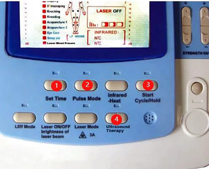 Máquina Terapia Ultrassónica Eletromagnética Pulsada - TENS EMS Fisioterapia 7 Canais Laser