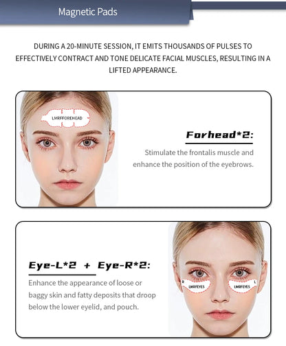 Máquina Profissional de Estimulação Elétrica Facial EMRF EMS RF Lifting Facial PEFACE Sculpt Pads Massageador Equipamento