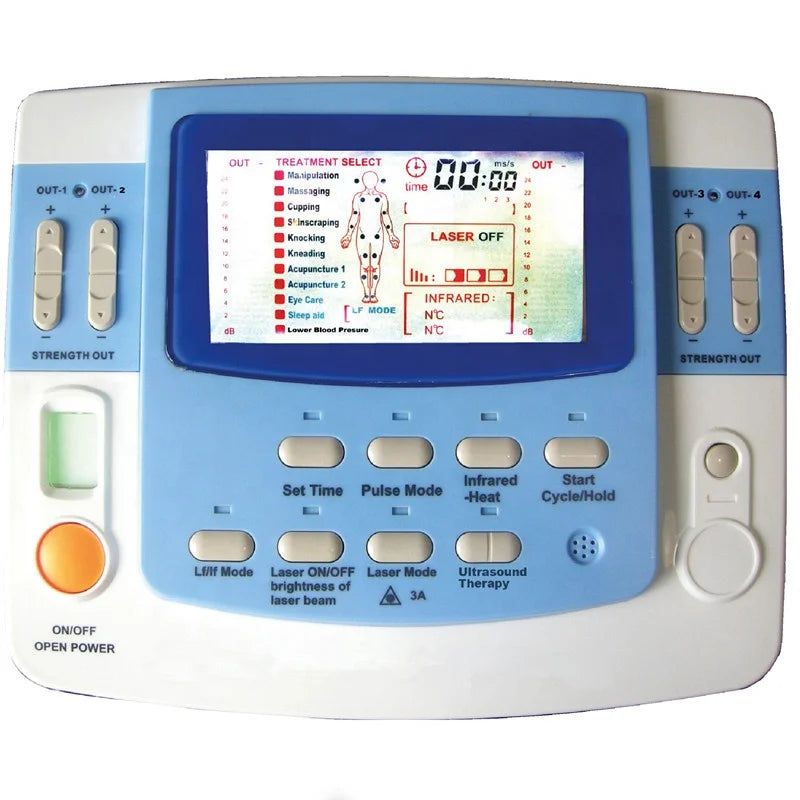 Máquina Terapia Ultrassónica Eletromagnética Pulsada - TENS EMS Fisioterapia 7 Canais Laser