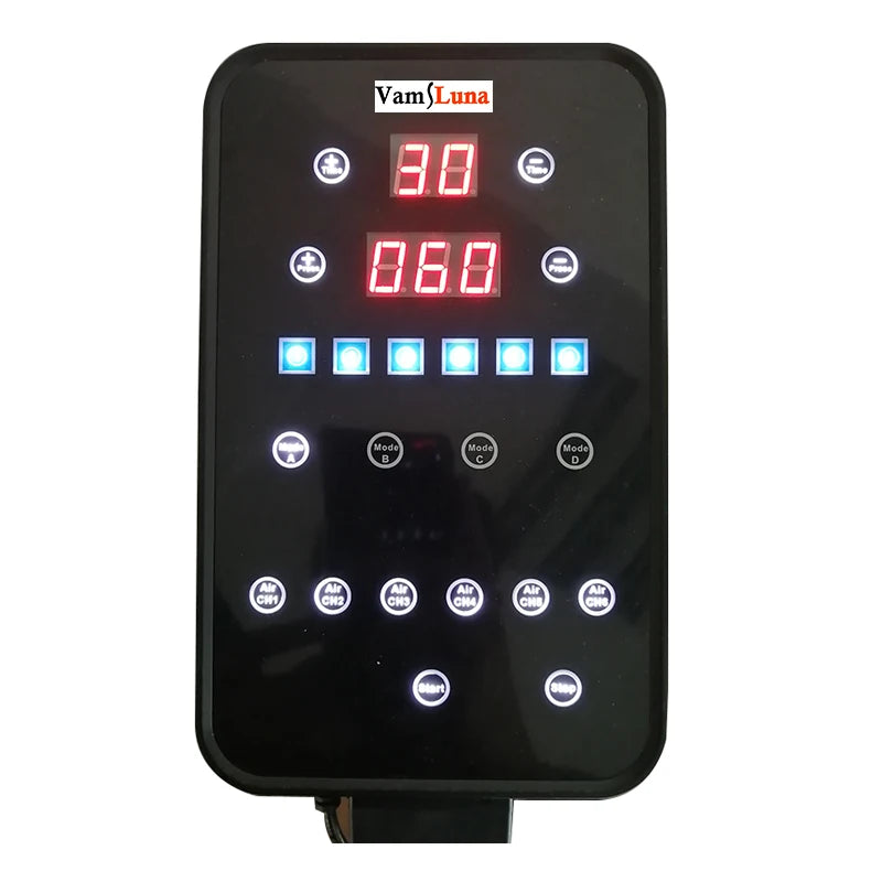 Presoterapia - Massageador de Pernas com Compressão de Ar 6 Câmaras e LCD