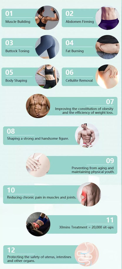 Máquina Body Sculpting Eletromagnética Portátil - Emagrecimento Estimulação Muscular Remoção Gordura