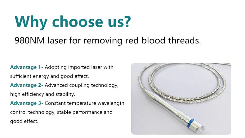 Máquina Laser Diodo 2 em 1 - Remoção Vasos Sanguíneos 980nm Tratamento Vascular