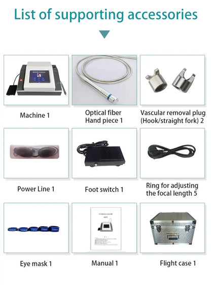 Máquina Laser Diodo 2 em 1 - Remoção Vasos Sanguíneos 980nm Tratamento Vascular