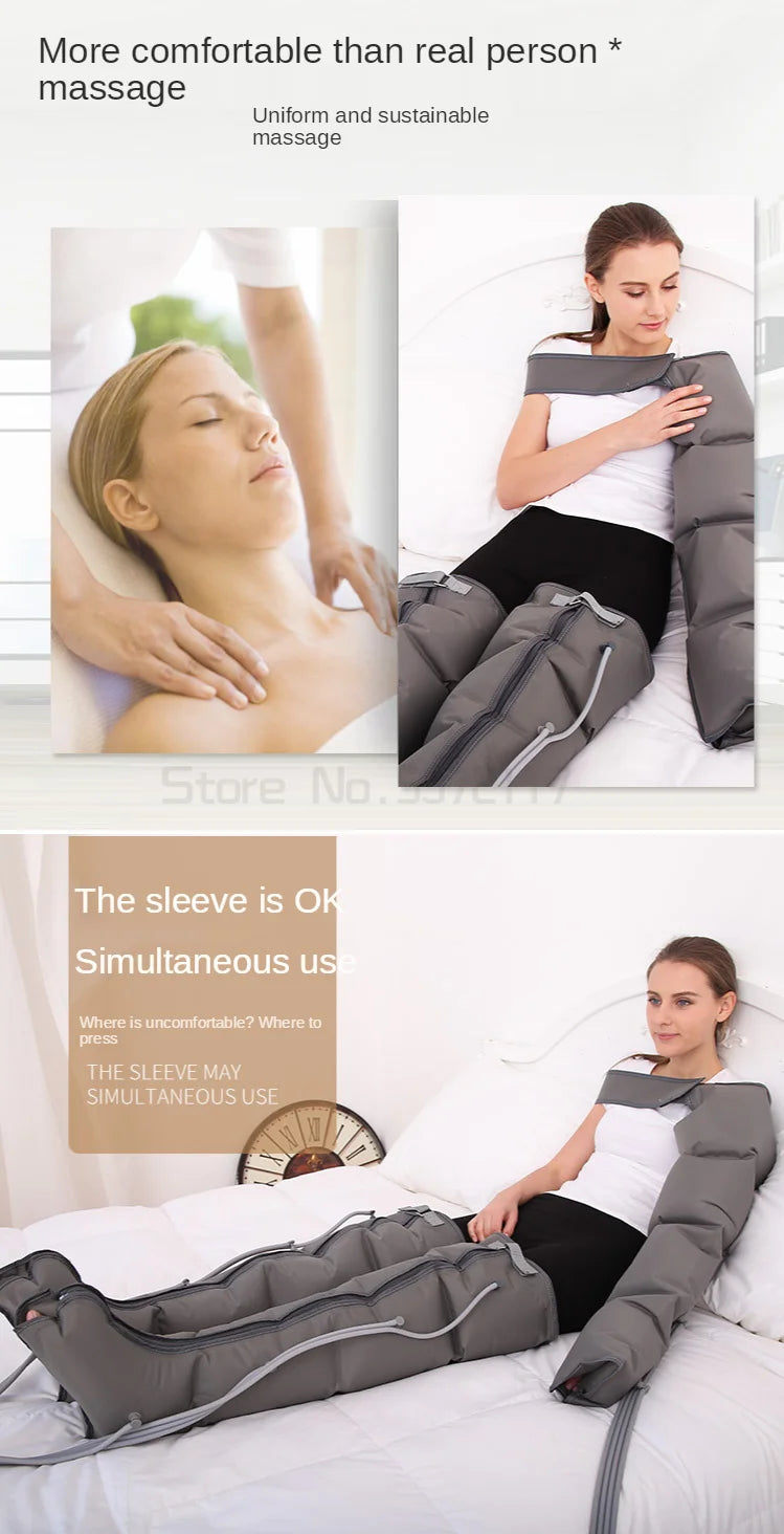 Massageador Portátil de Drenagem Linfática - Máquina de Pressoterapia Detox com Terapia de Pressão de Ar