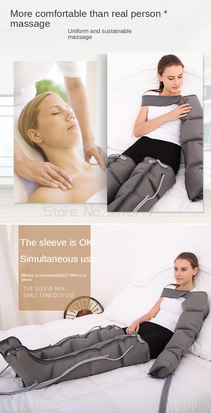 Massageador Portátil de Drenagem Linfática - Máquina de Pressoterapia Detox com Terapia de Pressão de Ar