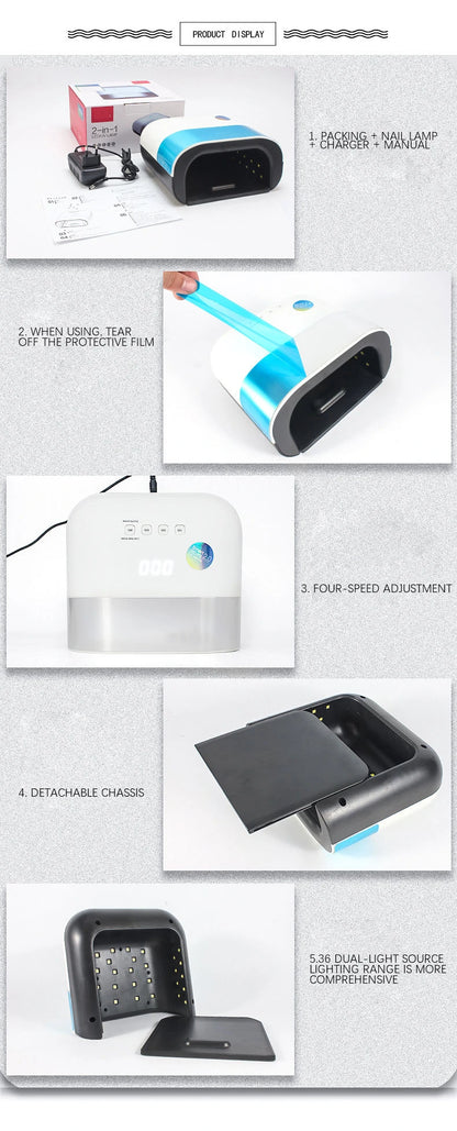 SUNUV SUN3 Nail Dryer Smart 2.0 48W UV LED Lamp Nail with Smart Timer Memory Nail Drying Machine Invisible Digital Timer Display