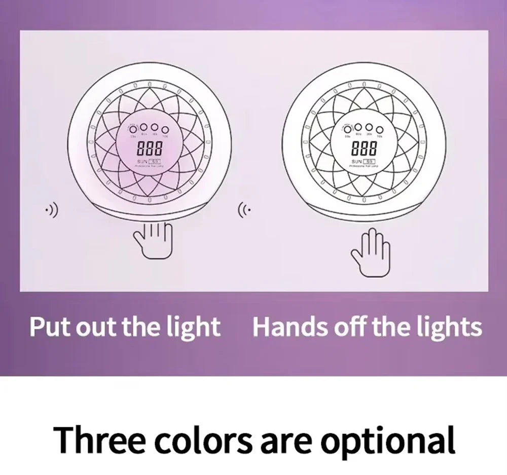 Lâmpada de Secagem de Unhas UV LED 268W Profissional Luz Secadora de Arte de Unhas UV para Unhas de Gel 57 Contas Lâmpada de Cura Rápida de Verniz Gel UV