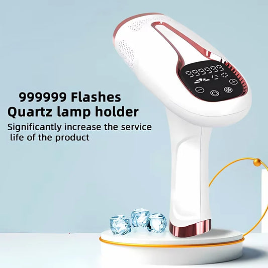 Depilador IPL Laser Feminino Profissional - Luz Pulsada Elétrico Rosto Corpo Biquíni 999.999 Flashes