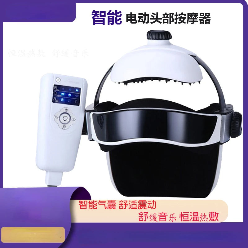 Capacete Massageador de Cabeça - Pressão de Ar, Vibração e Compressão Térmica