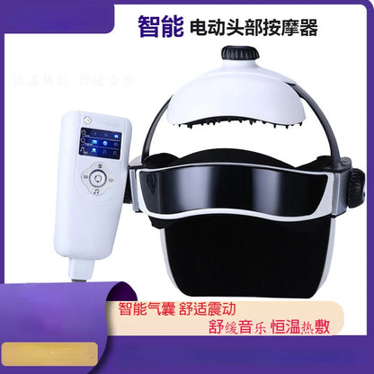 Capacete Massageador de Cabeça - Pressão de Ar, Vibração e Compressão Térmica