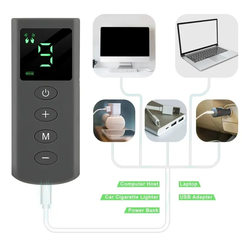 Máquina EMS TENS 4 Modos - Estimulador Muscular 9 Intensidades Acupuntura Massagem Digital