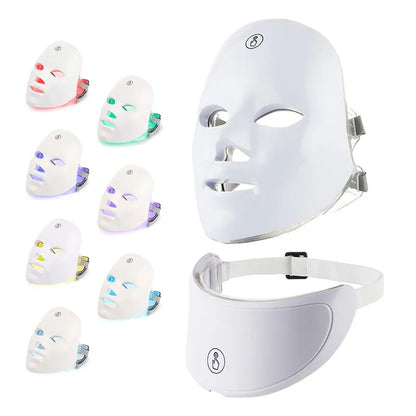 Máquina de Beleza LED Rosto e Pescoço - Ferramenta Profissional Cuidados da Pele Fototerapia