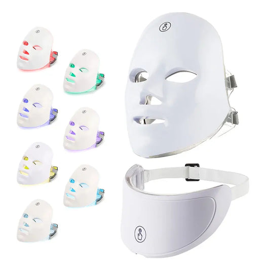 Máquina de Beleza LED Rosto e Pescoço - Ferramenta Profissional Cuidados da Pele Fototerapia