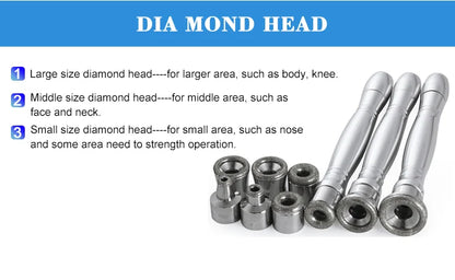 Máquina Microdermoabrasão Diamante Profissional - 65-68cmHg com 9 Pontas para Esfoliação Facial