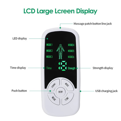 Estimulador Muscular Elétrico EMS - Luvas Massagem Elétrodos Terapia Meridiana Digital