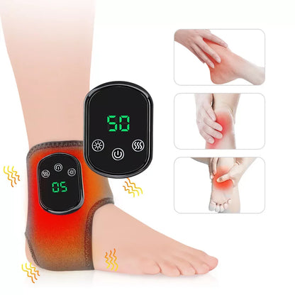 Massageador Elétrico Pés e Tornozelos com Vibração e Infravermelho - Recuperação Atletas Compressão Térmica