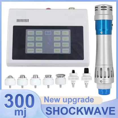 Máquina Terapia Ondas Choque 300mj Profissional - 7 Cabeças Fisioterapia Alívio Dor Relaxamento