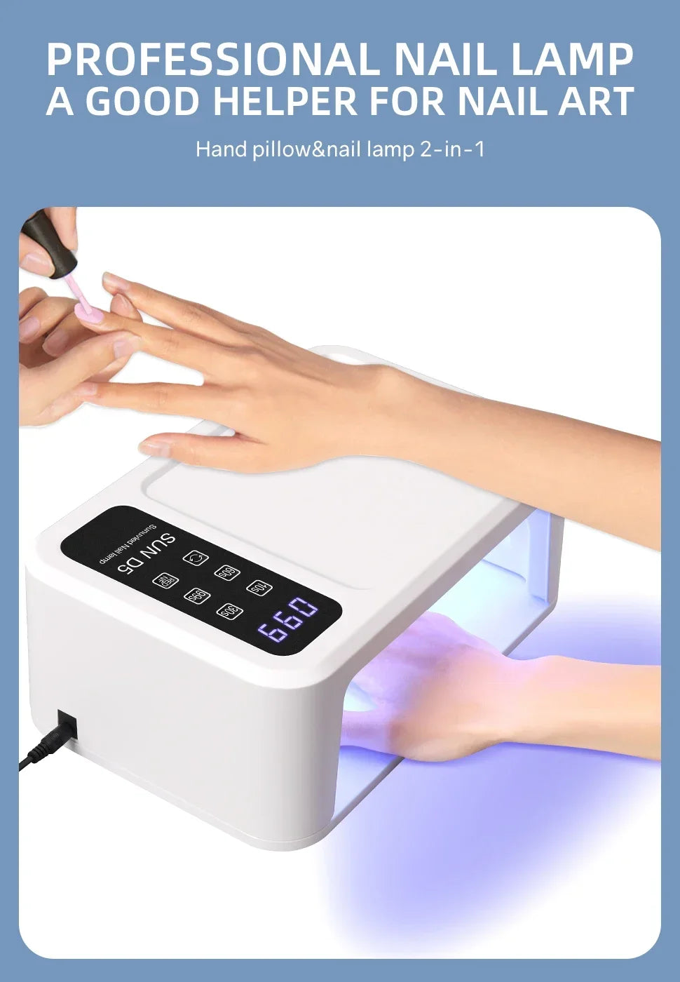 140 Contas Lâmpada Profissional UV LED para Unhas 480W Lâmpada de Cura Rápida de Verniz Gel com Tela de Display LCD Sensor Inteligente