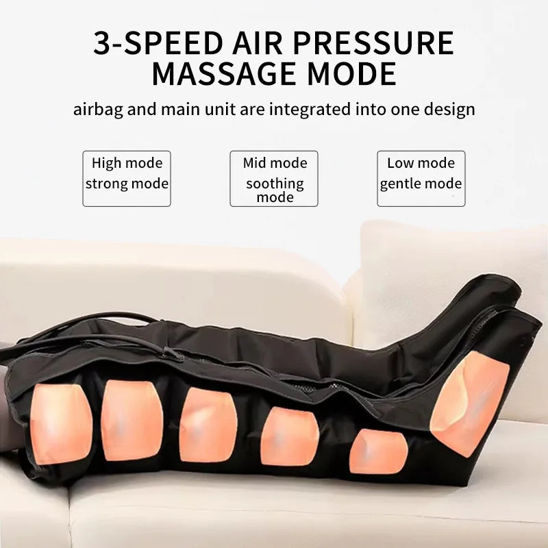 Botas Pressoterapia Pernas com Controlo Remoto - Massagem Compressão Pneumática Relaxamento Profundo