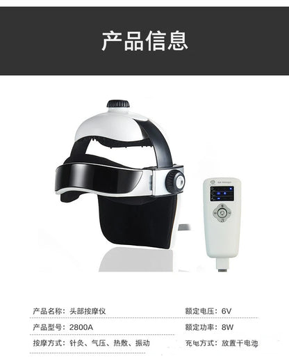Capacete Massageador de Cabeça - Pressão de Ar, Vibração e Compressão Térmica