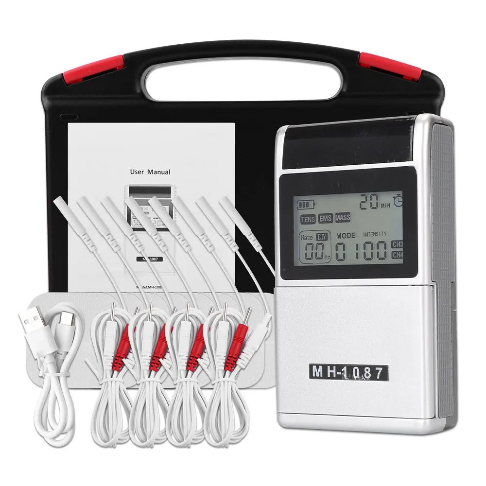 Máquina EMS TENS - Estimulador Terapia Muscular Elétrica Fisioterapia Massagem Costas Pescoço