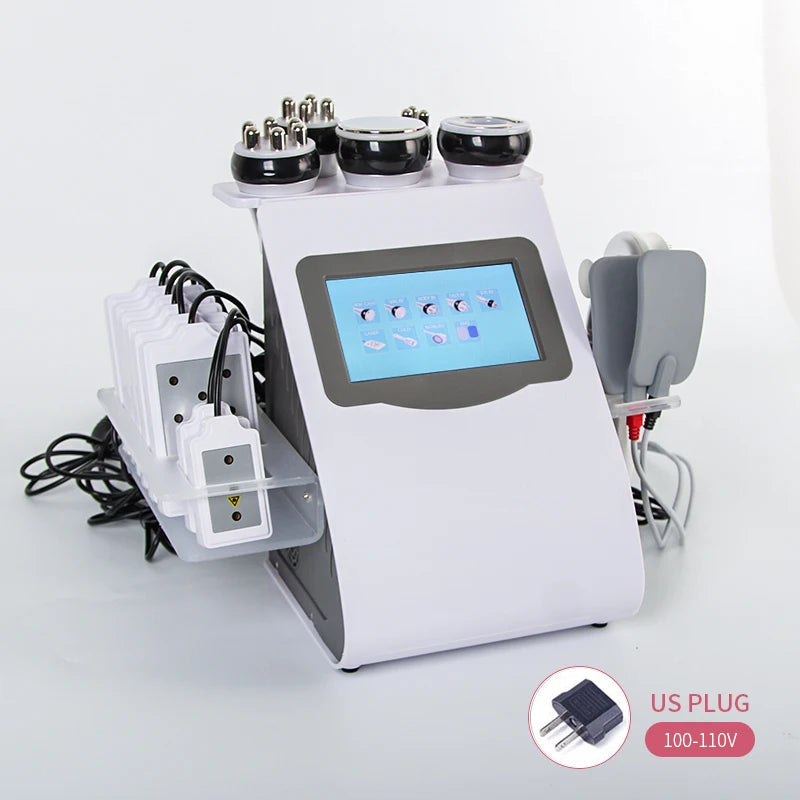 Máquina Multifuncional 9 em 1 - Cavitação 40K Radiofrequência Vácuo Laser Ultrassónica Modelagem Corporal