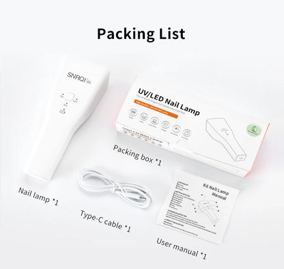Lâmpada de Mão para Unhas Lâmpada UV LED para Unhas Sem Fio Mini Lâmpada para Unhas UV Led Secador de Verniz Gel para Unhas Lâmpada LED Portátil para Unhas