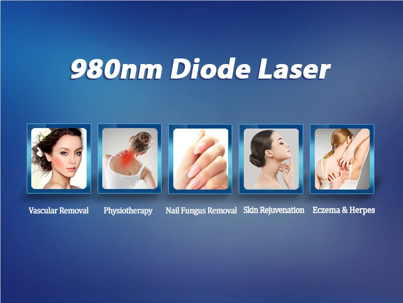 5 In 1 980nm Diode Laser Machine Nail Fungus Treatment Spider Veins Vascular Removal Skin Rejuvenation Beauty Device