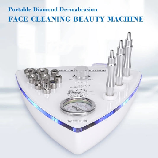 Máquina Microdermoabrasão Diamante Profissional - 65-68cmHg com 9 Pontas para Esfoliação Facial