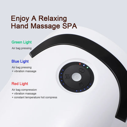Massageador Inteligente de Mãos Sem Fios - Pressão de Ar, Vibração e Compressão Térmica
