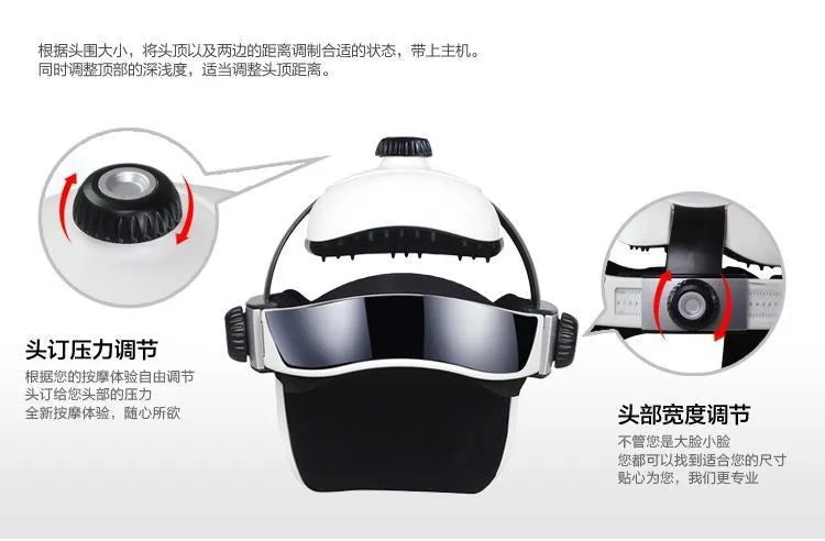 Capacete Massageador de Cabeça - Pressão de Ar, Vibração e Compressão Térmica