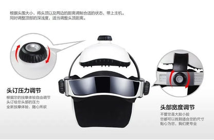 Capacete Massageador de Cabeça - Pressão de Ar, Vibração e Compressão Térmica
