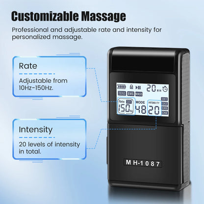 Máquina EMS TENS - Estimulador Terapia Muscular Elétrica Fisioterapia Massagem Costas Pescoço