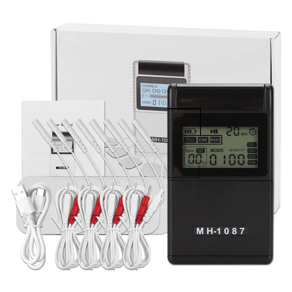 Máquina EMS TENS - Estimulador Terapia Muscular Elétrica Fisioterapia Massagem Costas Pescoço