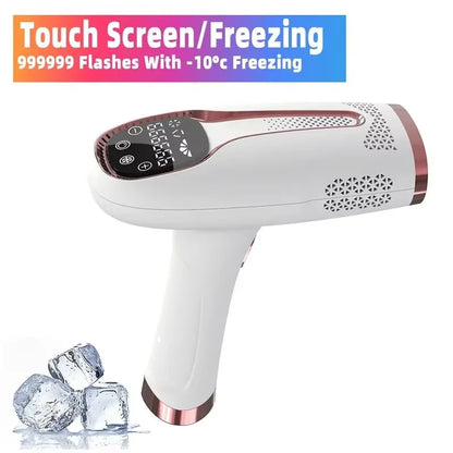 Depilador IPL Laser Feminino Profissional - Luz Pulsada Elétrico Rosto Corpo Biquíni 999.999 Flashes