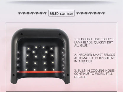SUNUV SUN3 Nail Dryer Smart 2.0 48W UV LED Lamp Nail with Smart Timer Memory Nail Drying Machine Invisible Digital Timer Display