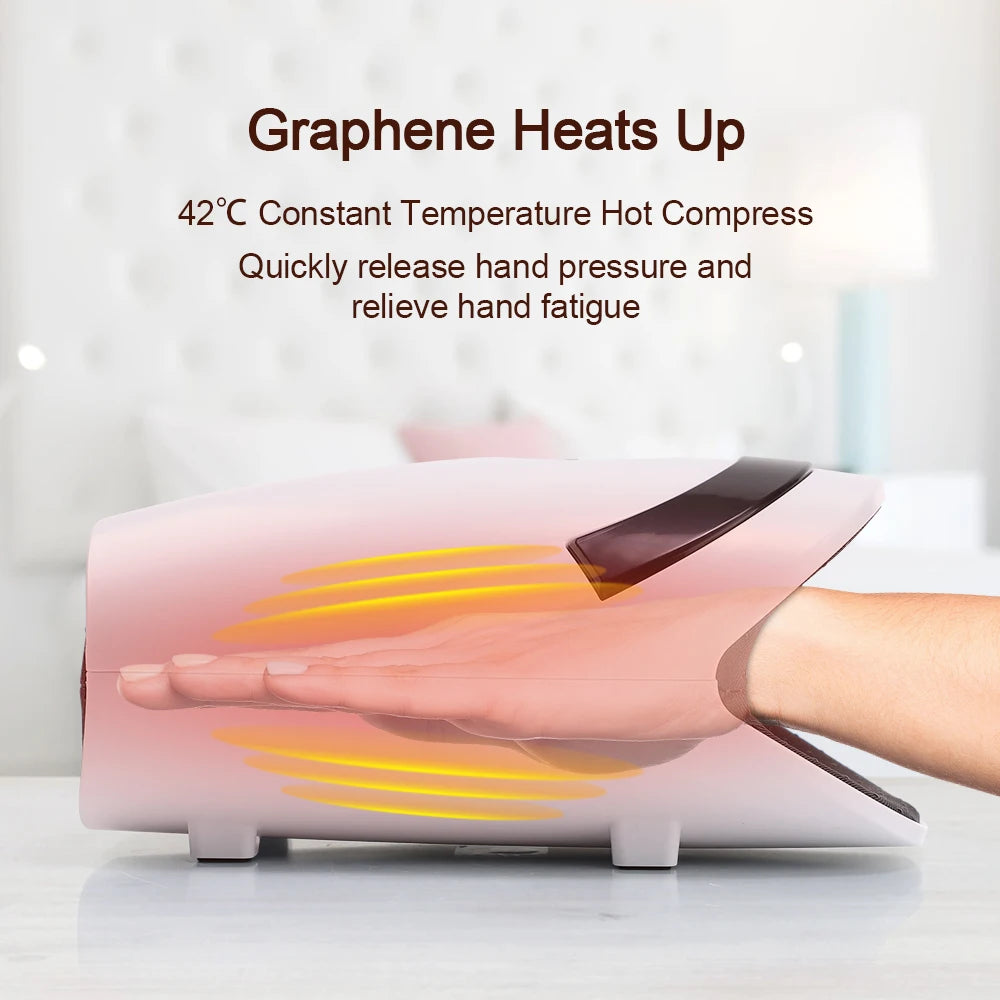 Massageador Inteligente de Mãos Sem Fios - Pressão de Ar, Vibração e Compressão Térmica