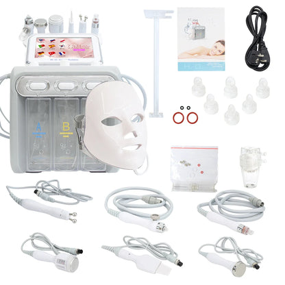 Máquina Dermabrasão Hidrogénio Oxigénio 7 em 1 - Limpeza Profunda Jato Água Diamante Facial