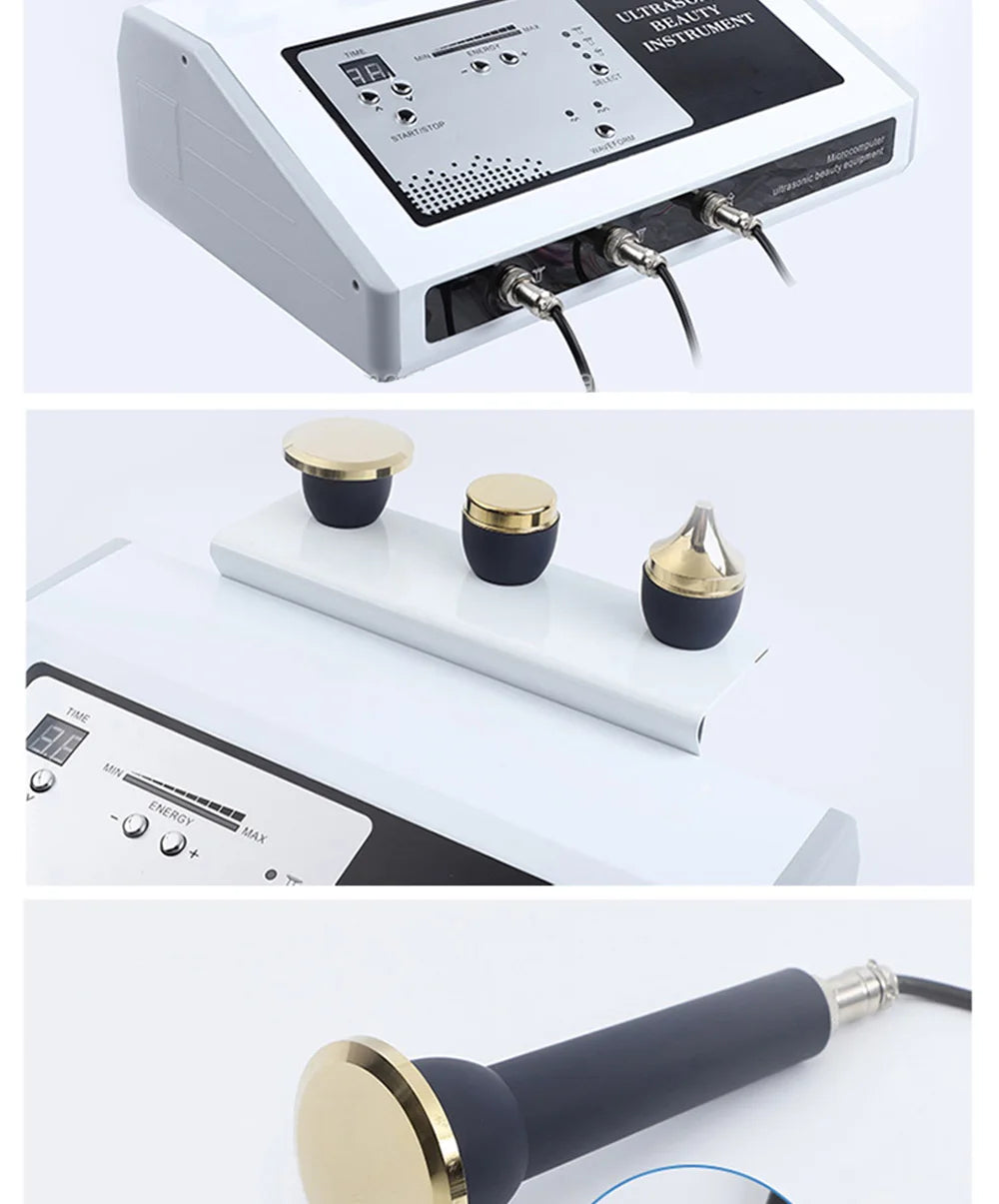 Máquina de Ultrassom 1 MHz para Casa - Terapia Facial e Corporal Anti-Envelhecimento 2024