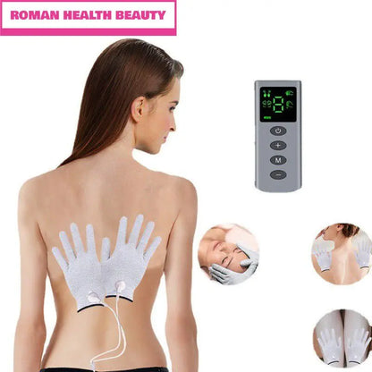Máquina EMS TENS 4 Modos - Estimulador Muscular 9 Intensidades Acupuntura Massagem Digital
