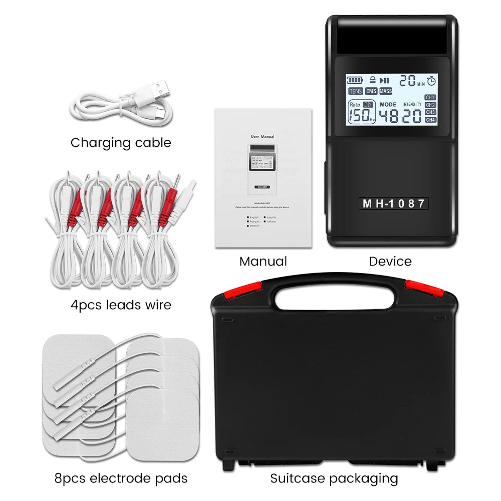 Máquina EMS TENS - Estimulador Terapia Muscular Elétrica Fisioterapia Massagem Costas Pescoço