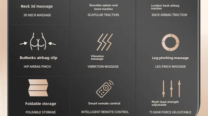 Upgrade Large Area Vibration Airbag Swing Heated Neck Massager Full Body Massage Mat Mattress Traction Lumbar with Remote Contro