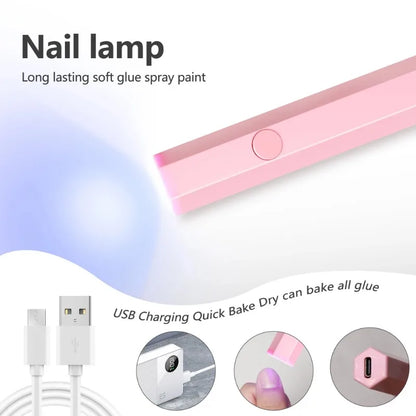 Lâmpada Portátil de Mão Mini para Unhas para Todo Verniz Gel Secagem Rápida Máquina Secadora de Unhas USB Lâmpada UV LED para Unhas Mini Caneta Lanterna