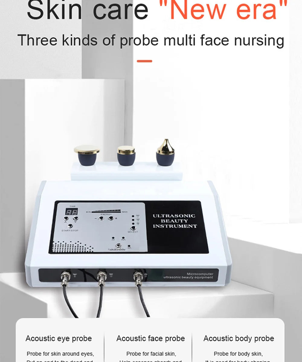 Máquina de Ultrassom 1 MHz para Casa - Terapia Facial e Corporal Anti-Envelhecimento 2024