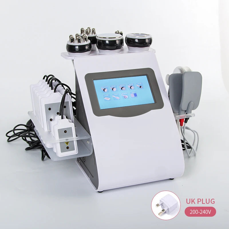 Máquina Multifuncional 9 em 1 - Cavitação 40K Radiofrequência Vácuo Laser Ultrassónica Modelagem Corporal