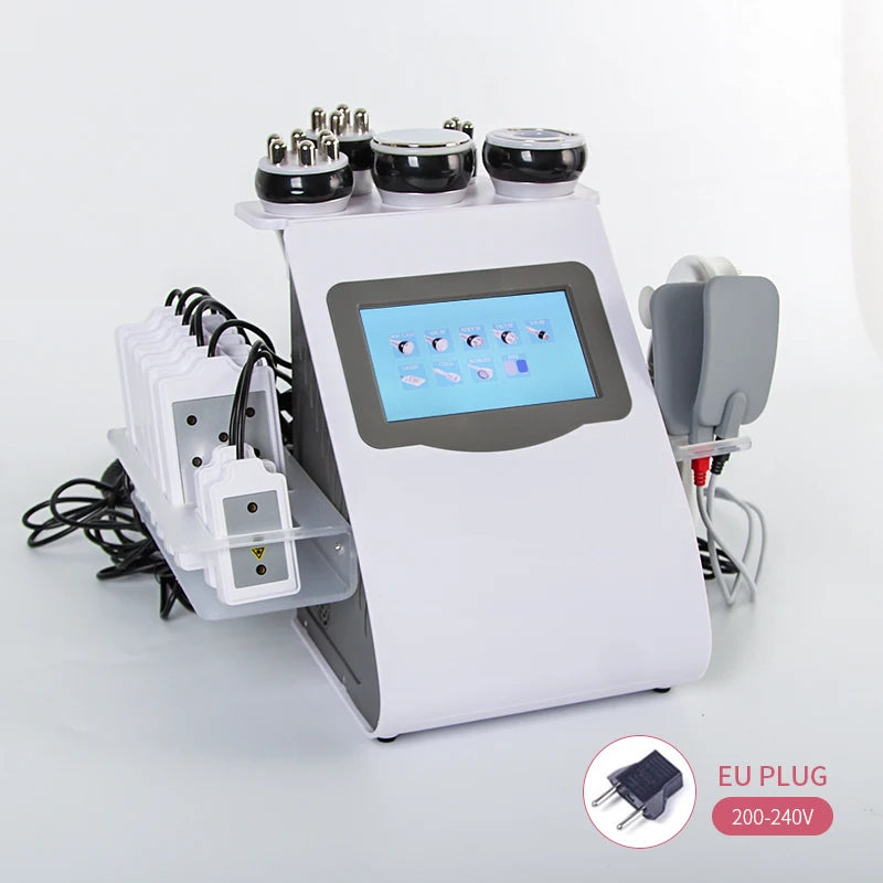 Máquina Multifuncional 9 em 1 - Cavitação 40K Radiofrequência Vácuo Laser Ultrassónica Modelagem Corporal