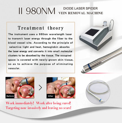 5 In 1 980nm Diode Laser Machine Nail Fungus Treatment Spider Veins Vascular Removal Skin Rejuvenation Beauty Device