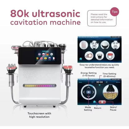 Máquina de Cavitação Ultrassónica RF 80K 11 em 1 - Equipamento Profissional de Beleza para Salão